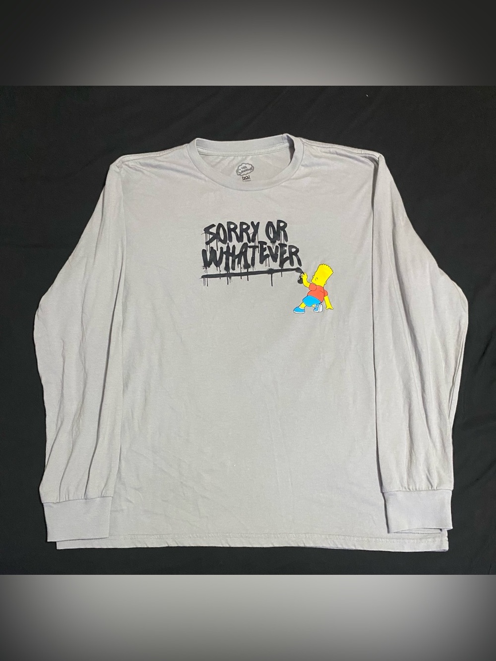 Light Gray Long-Sleeve Graphic Tee - 'Sorry Or Whatever'